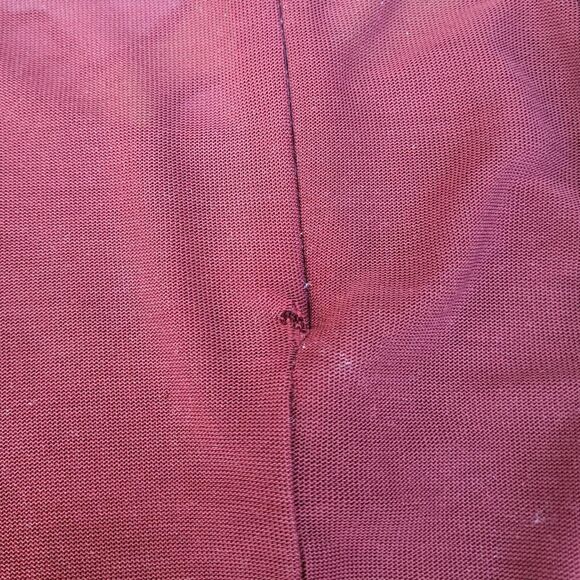 Size Medium Zara Collection Burgundy Two Toned Unique Mesh Layering Preppy Top - Picture 5 of 7